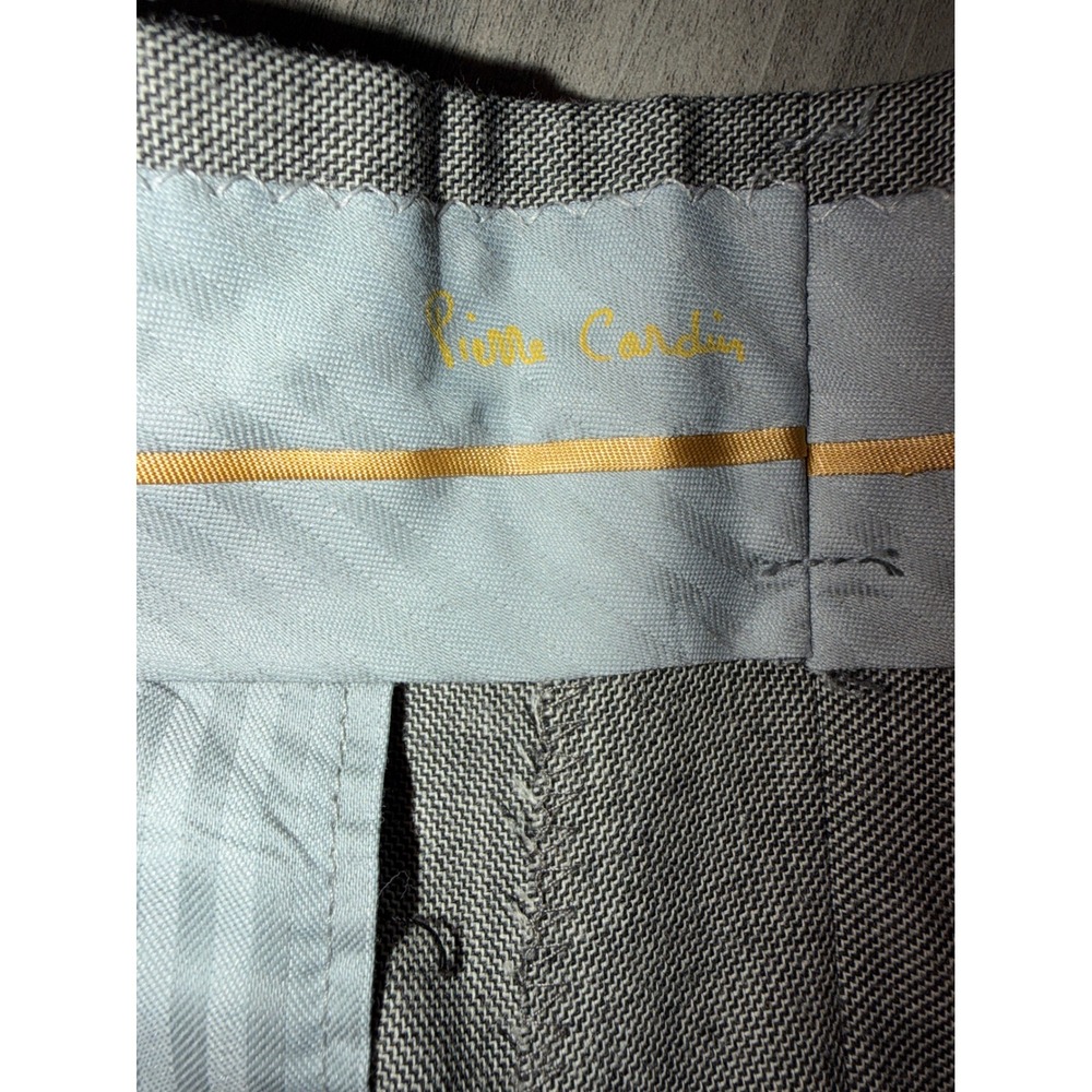 Pierre Cardin Mens Gray Double Breasted Suit Peak Lapel Pleated Pants 42R 31x29 - Picture 10 of 11
